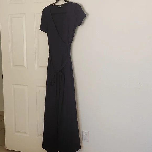 Lulus Evolve Wrap Maxi Dress In Navy Blue Sz Medium - Picture 6 of 7